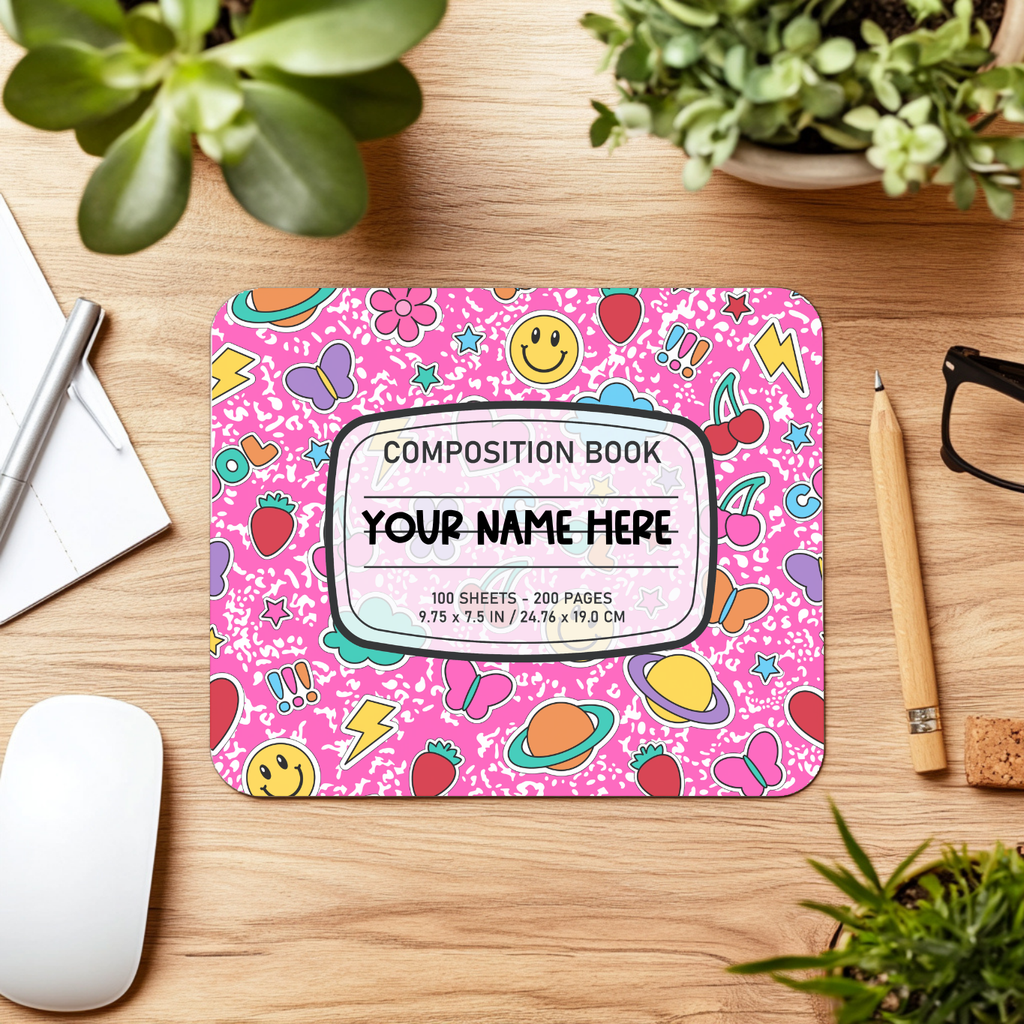 Playful School Icons Mouse Pad