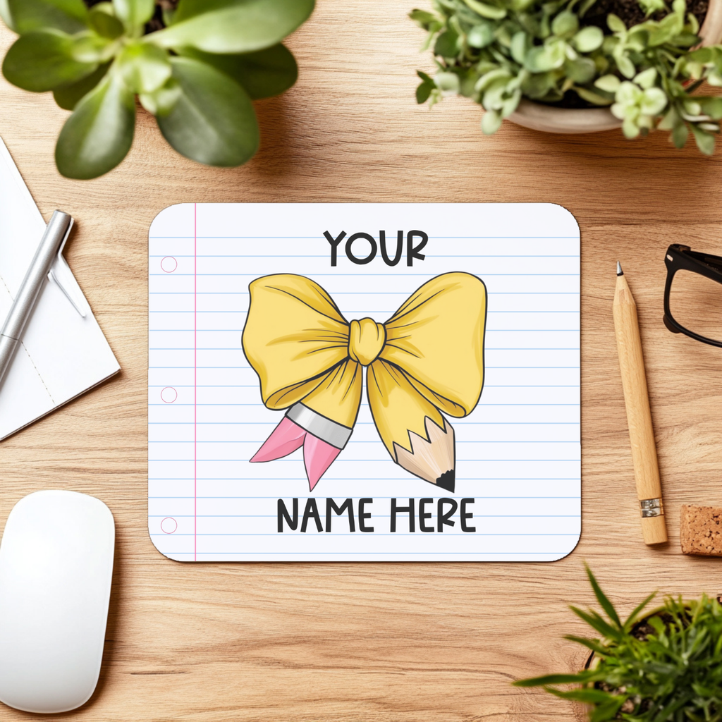 Pencil Bow Teacher Mouse Pad