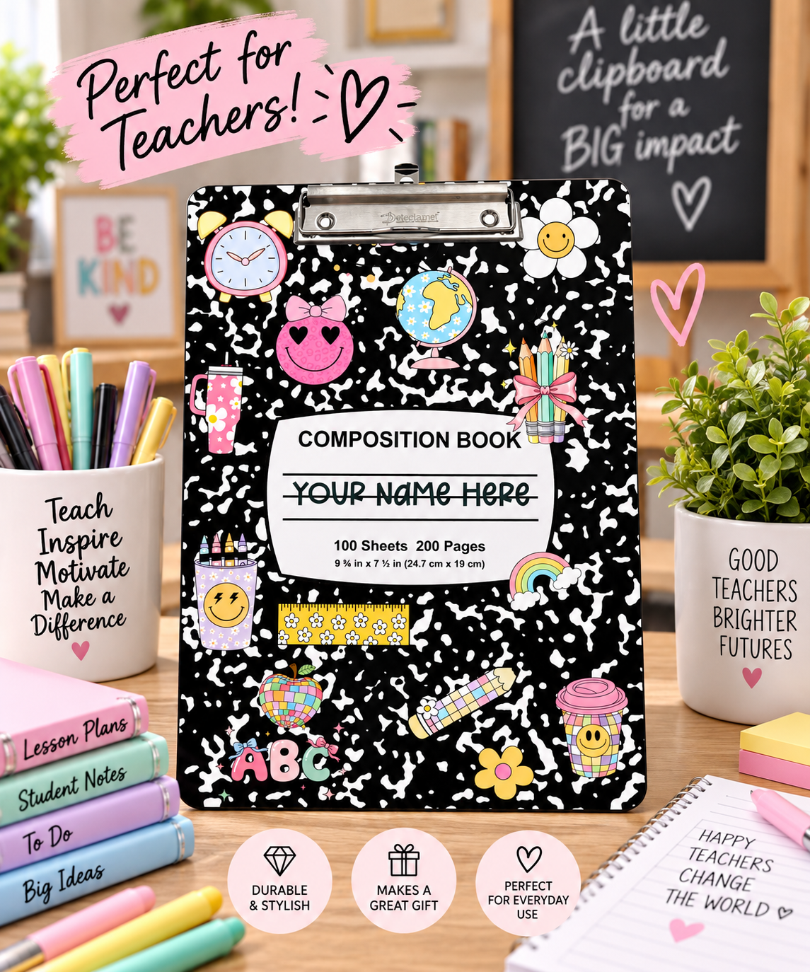 Fun Sticker Pop Composition Clipboard