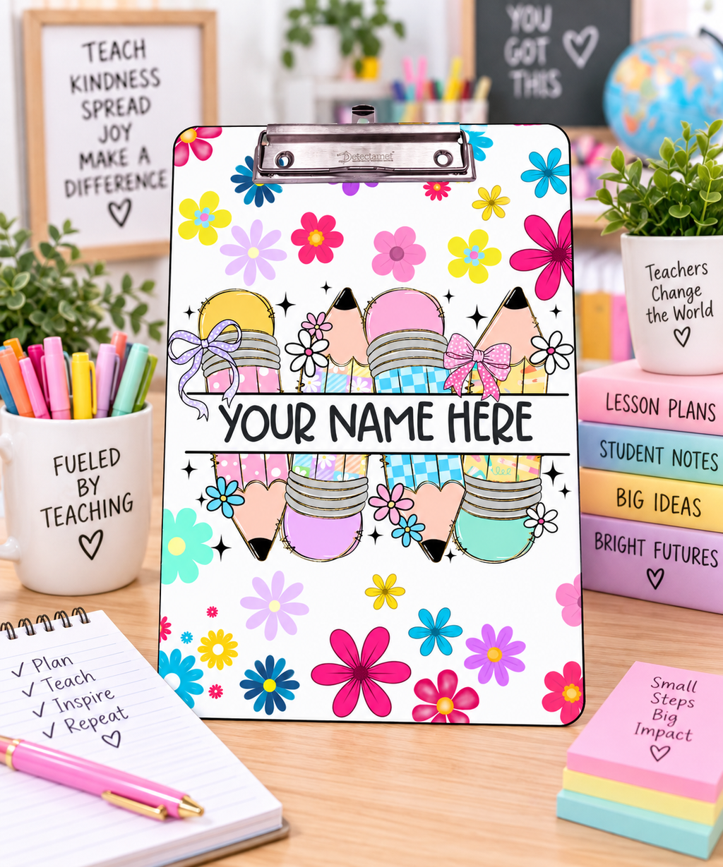 Pastel Pencil Bloom Clipboard