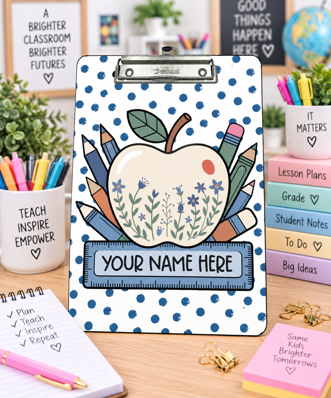 Apple Blossom Pencil Burst Clipboard