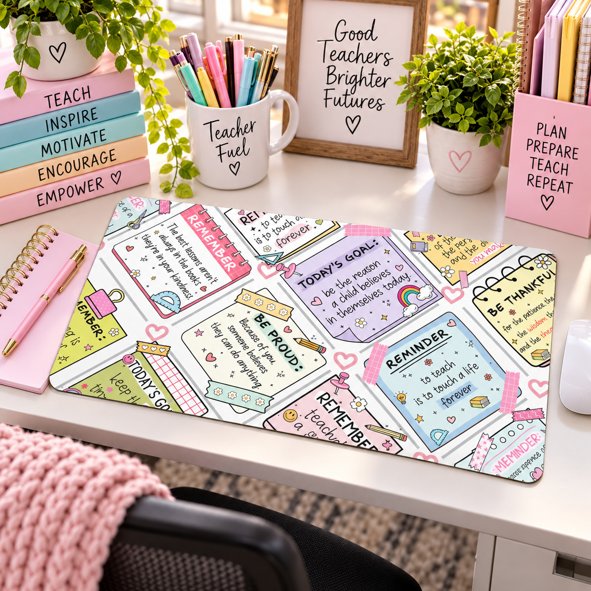 Teacher Motivation Message Desk Mat
