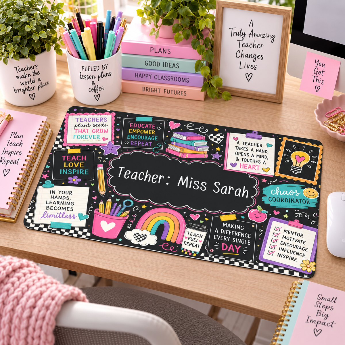 Bright Teaching Inspiration Desk Mat