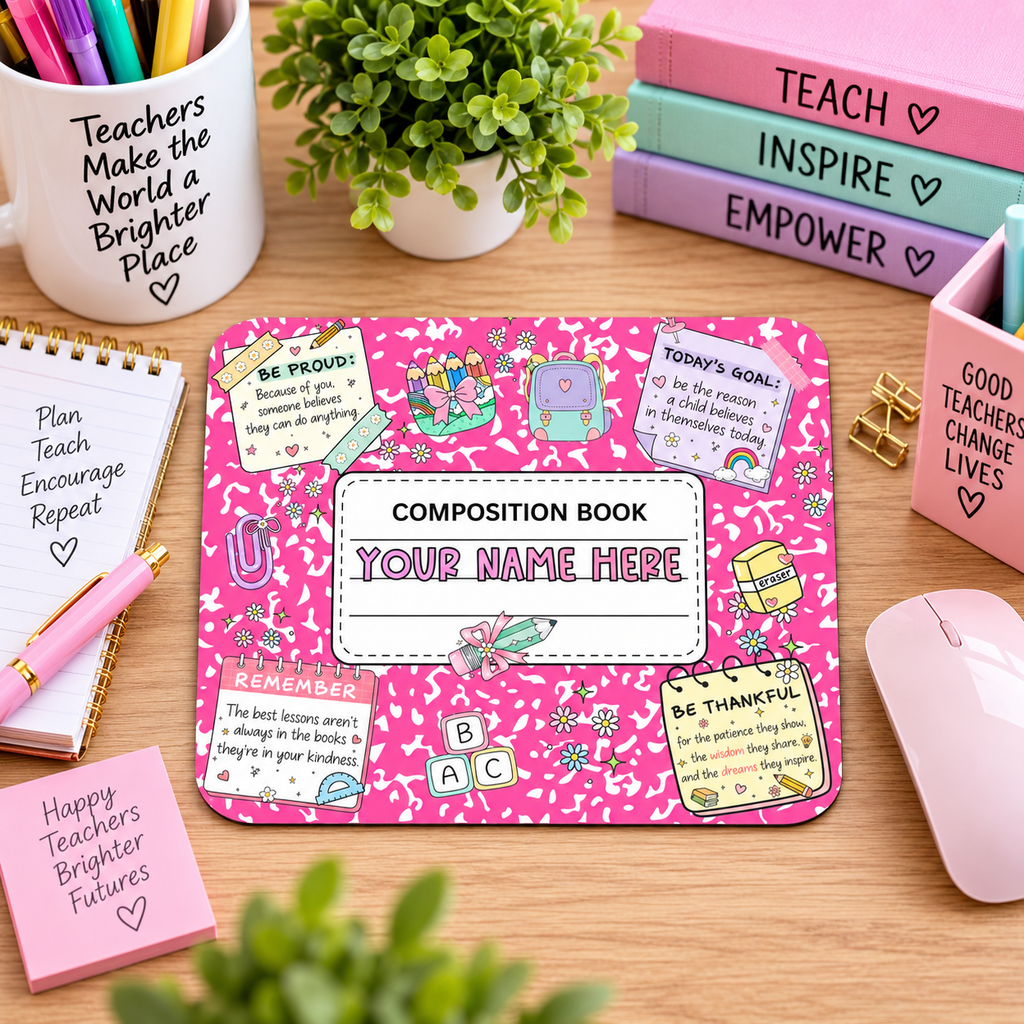 Pink Teacher Daily Affirmation Mouse Pad