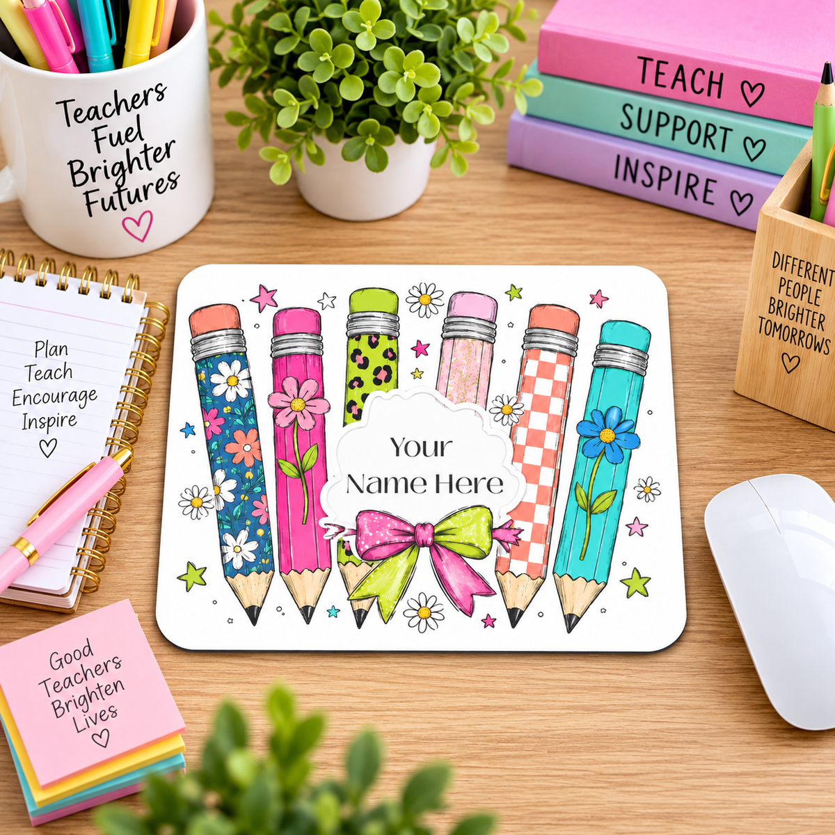 Pretty Classroom Pencils Mouse Pad