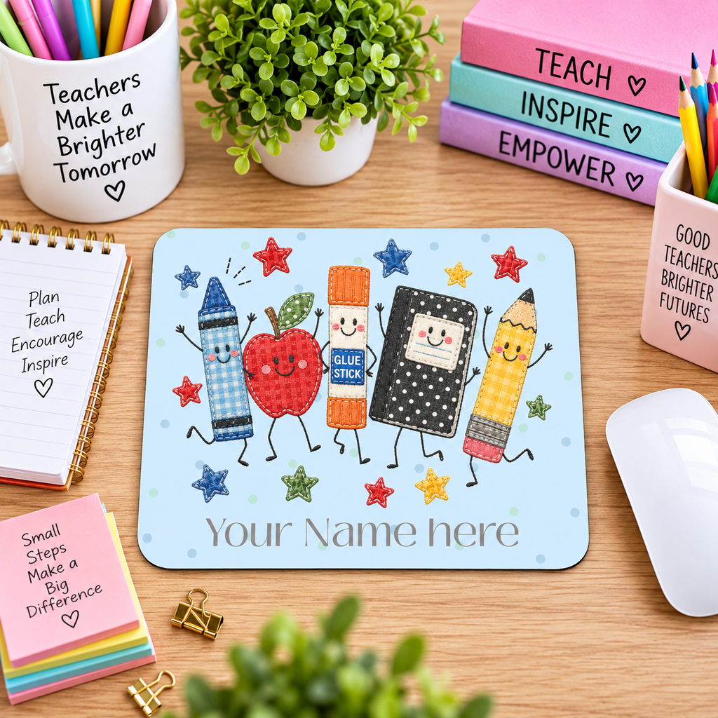 Cute Classroom Friends Mouse Pad