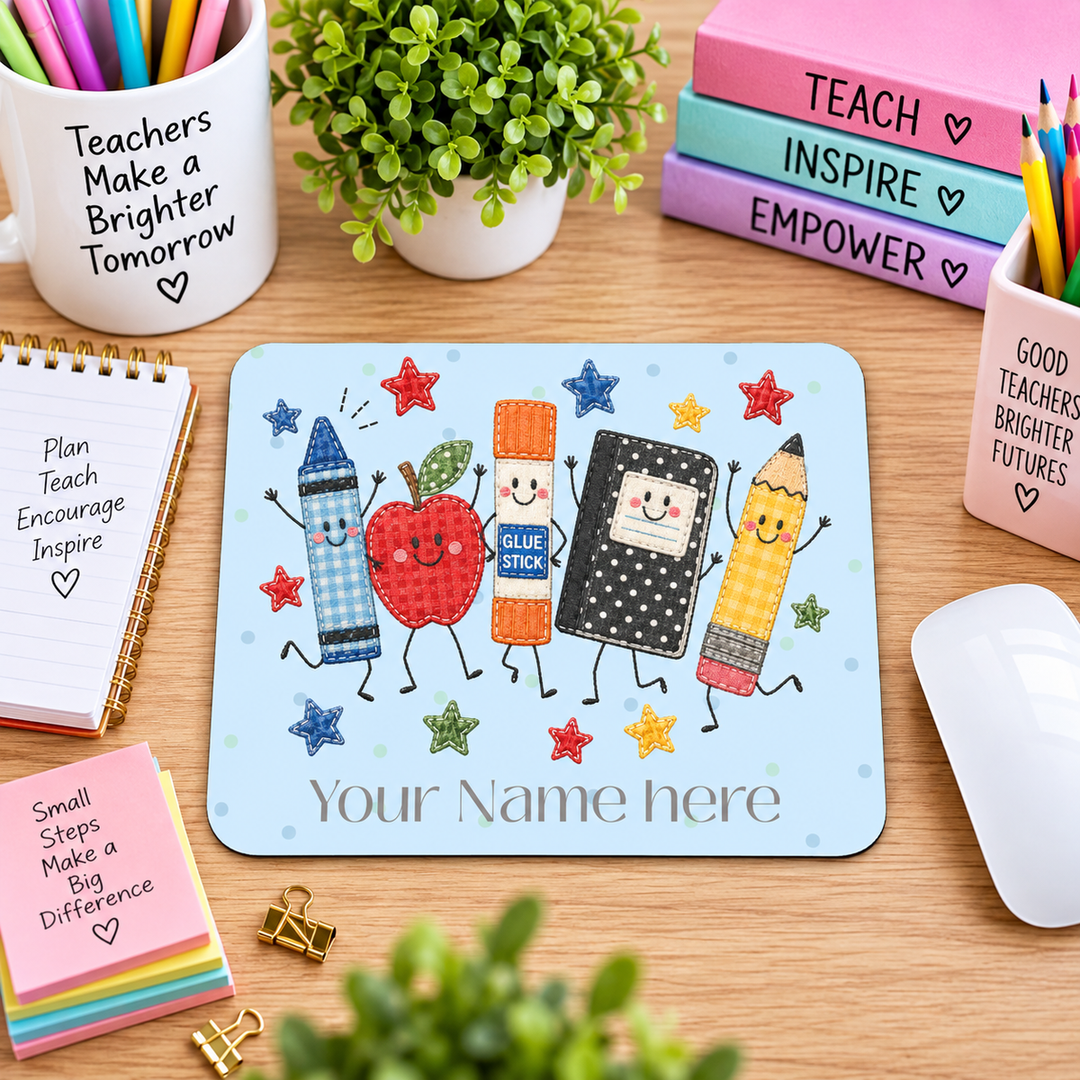 Cute Classroom Friends Mouse Pad