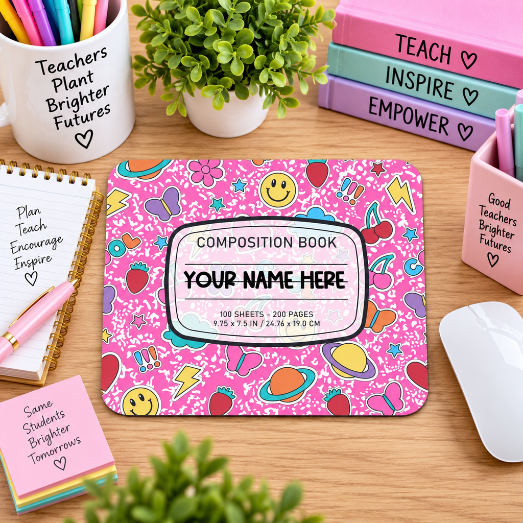 Playful School Icons Mouse Pad