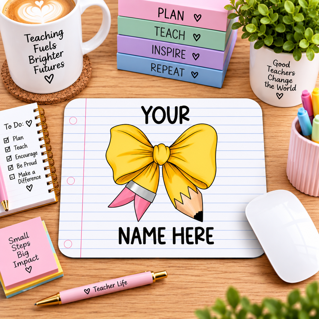 Pencil Bow Teacher Mouse Pad