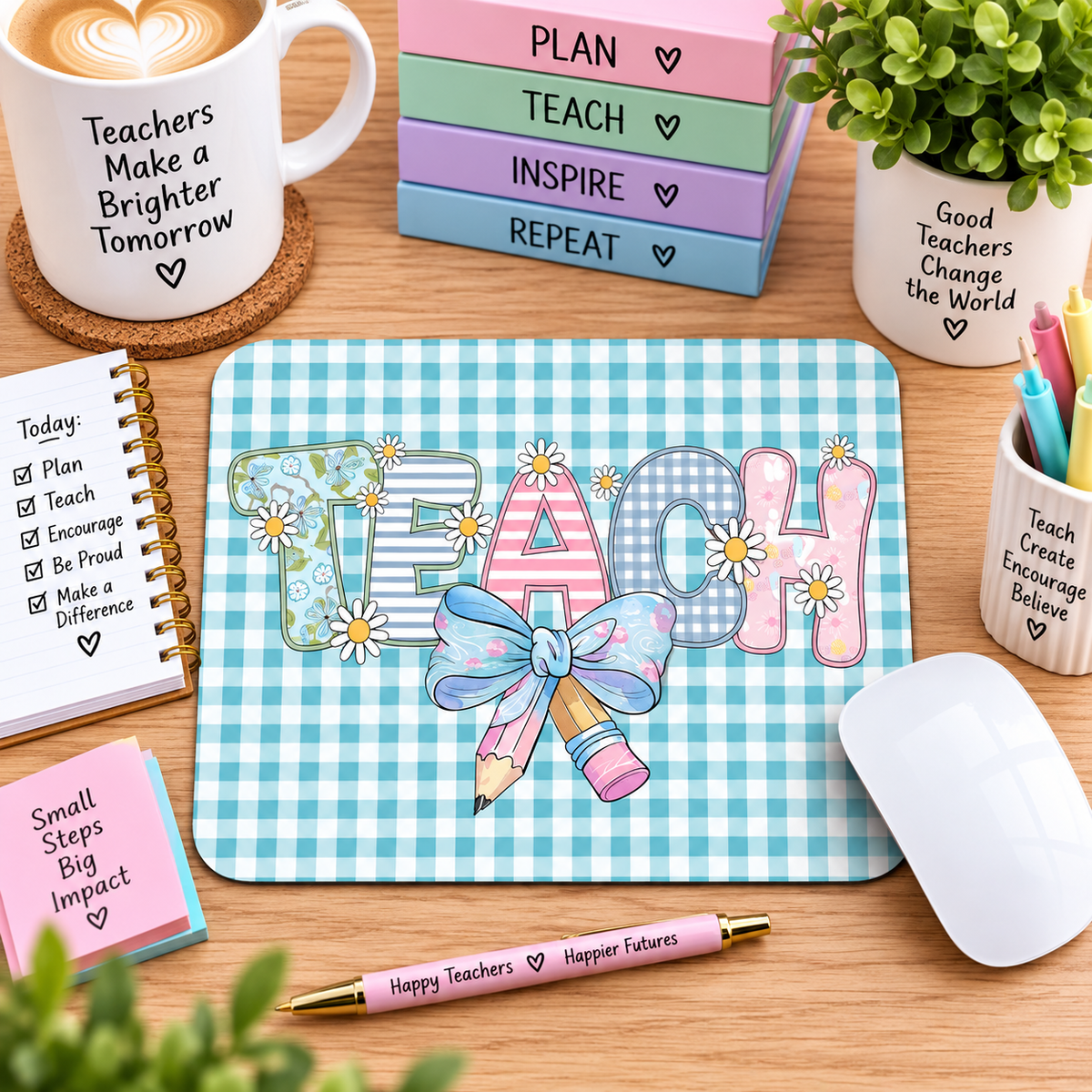 Pretty TEACH Classroom Mouse Pad