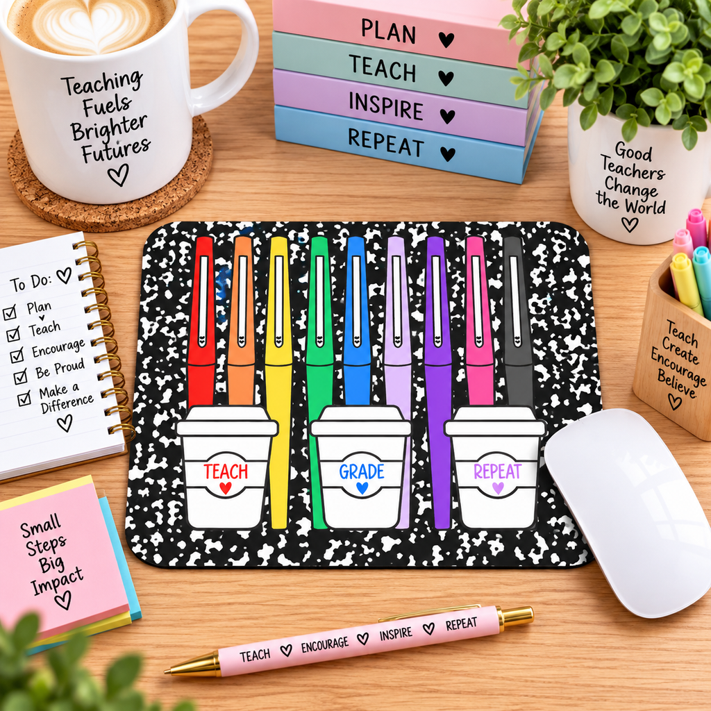 Teach Grade Repeat Mouse Pad