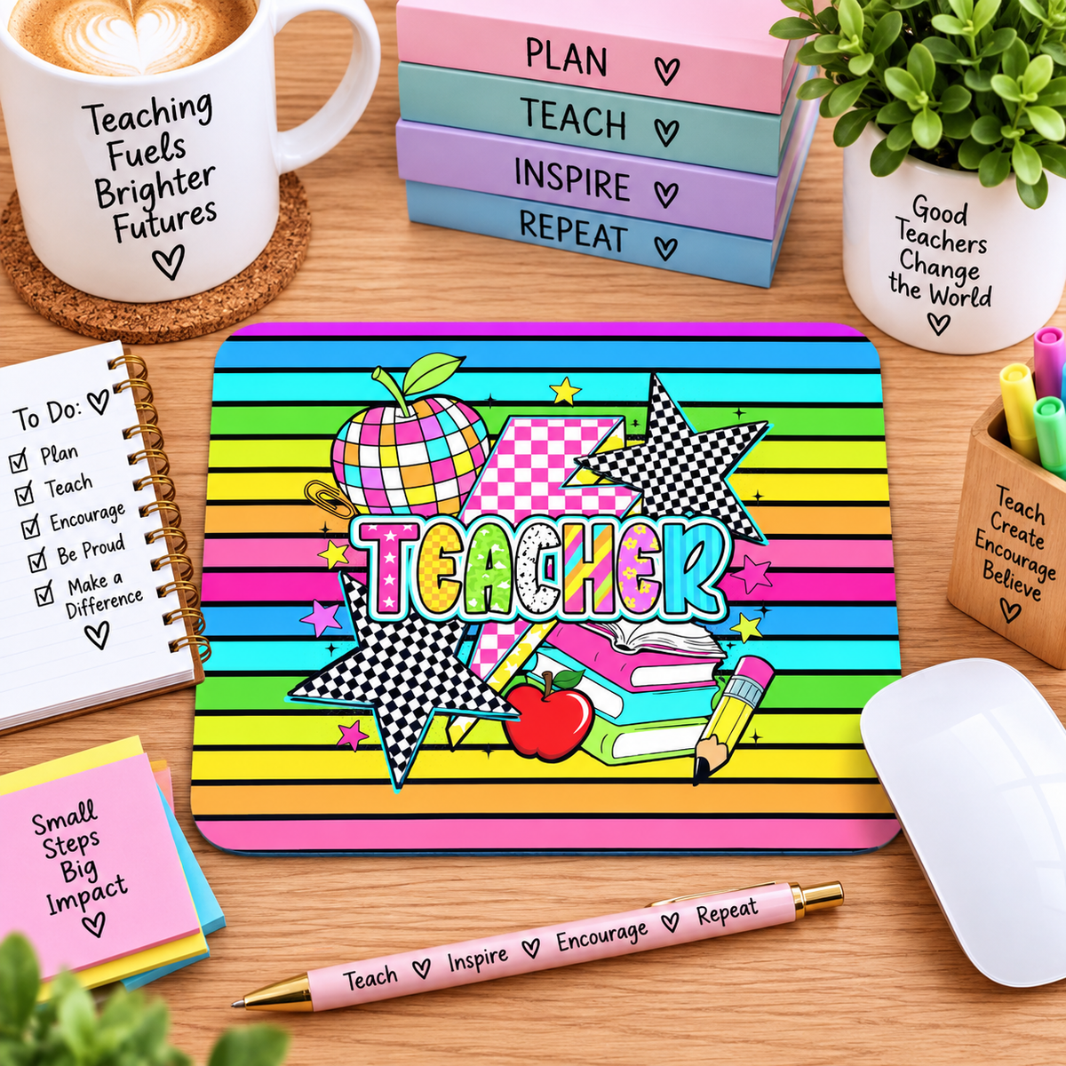 Rainbow Stripes Mouse Pad