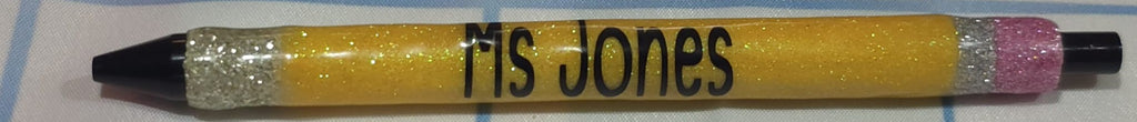 Teacher Glitter Pens - Pencil Inspired