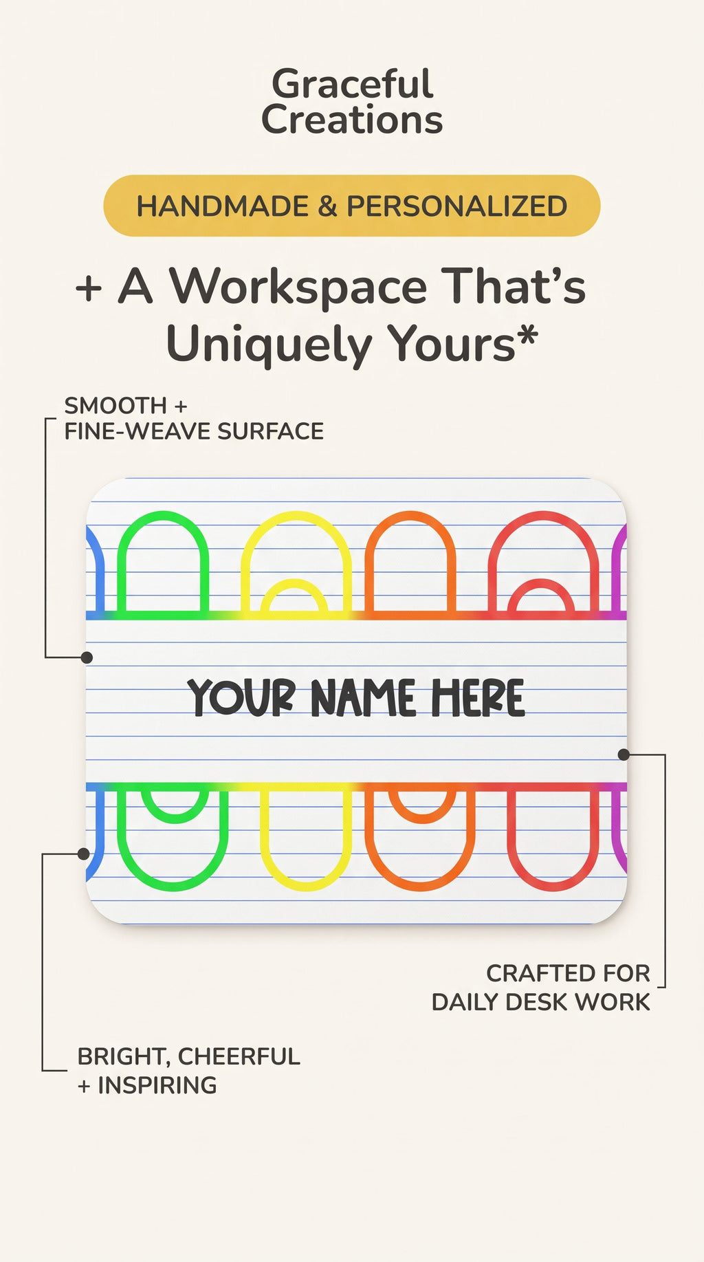 Rainbow Paperclip Mouse Pad